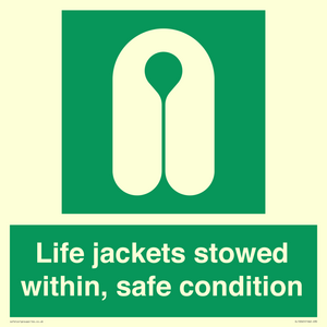 Life jackets stowed within